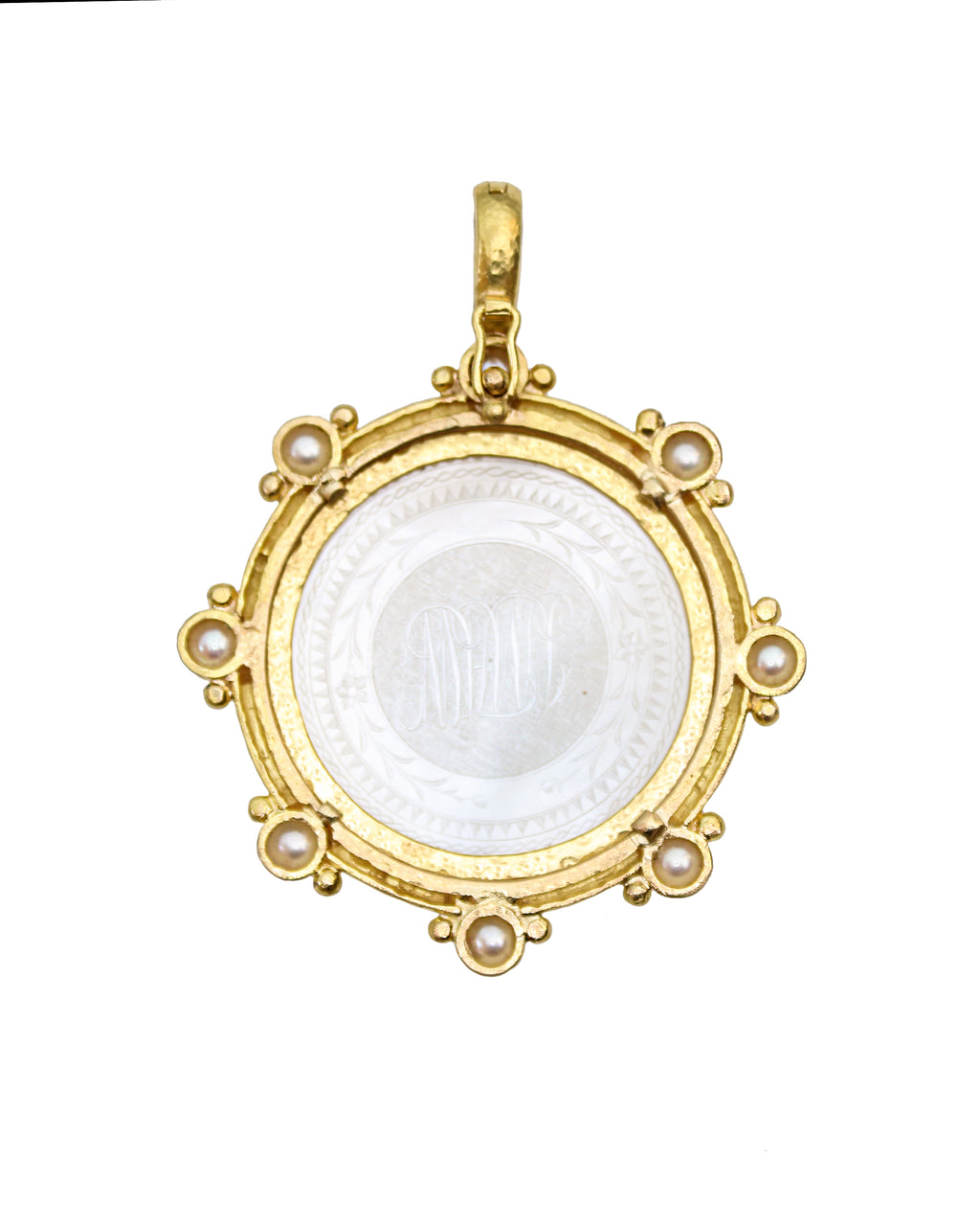 Antique Gambling Counter and Pearl Pendant