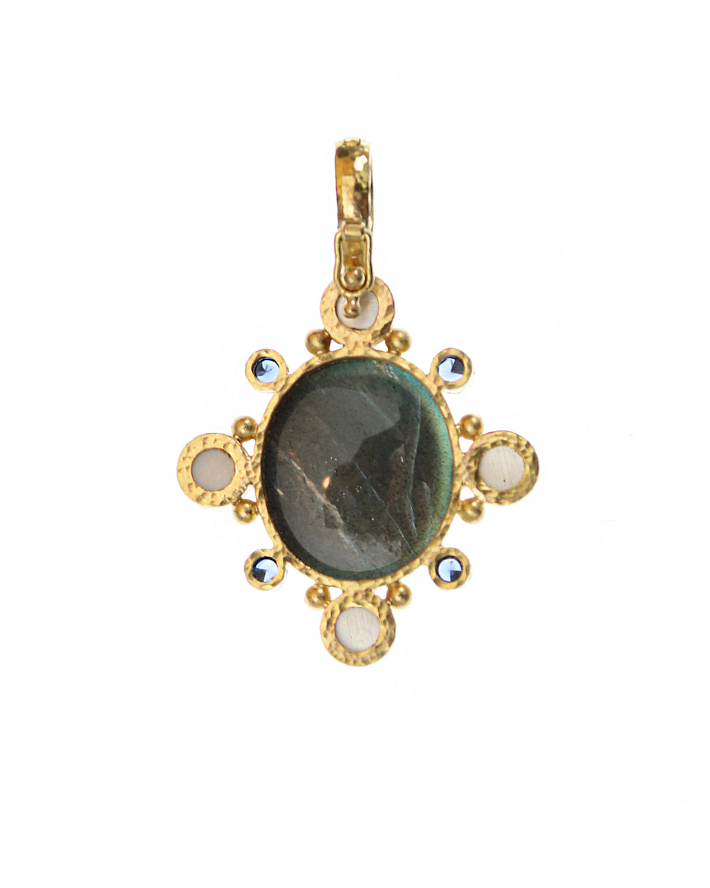 labradoLabradorite and Blue Sapphire Pendantrite, iolite, and blue sapphire  pendant