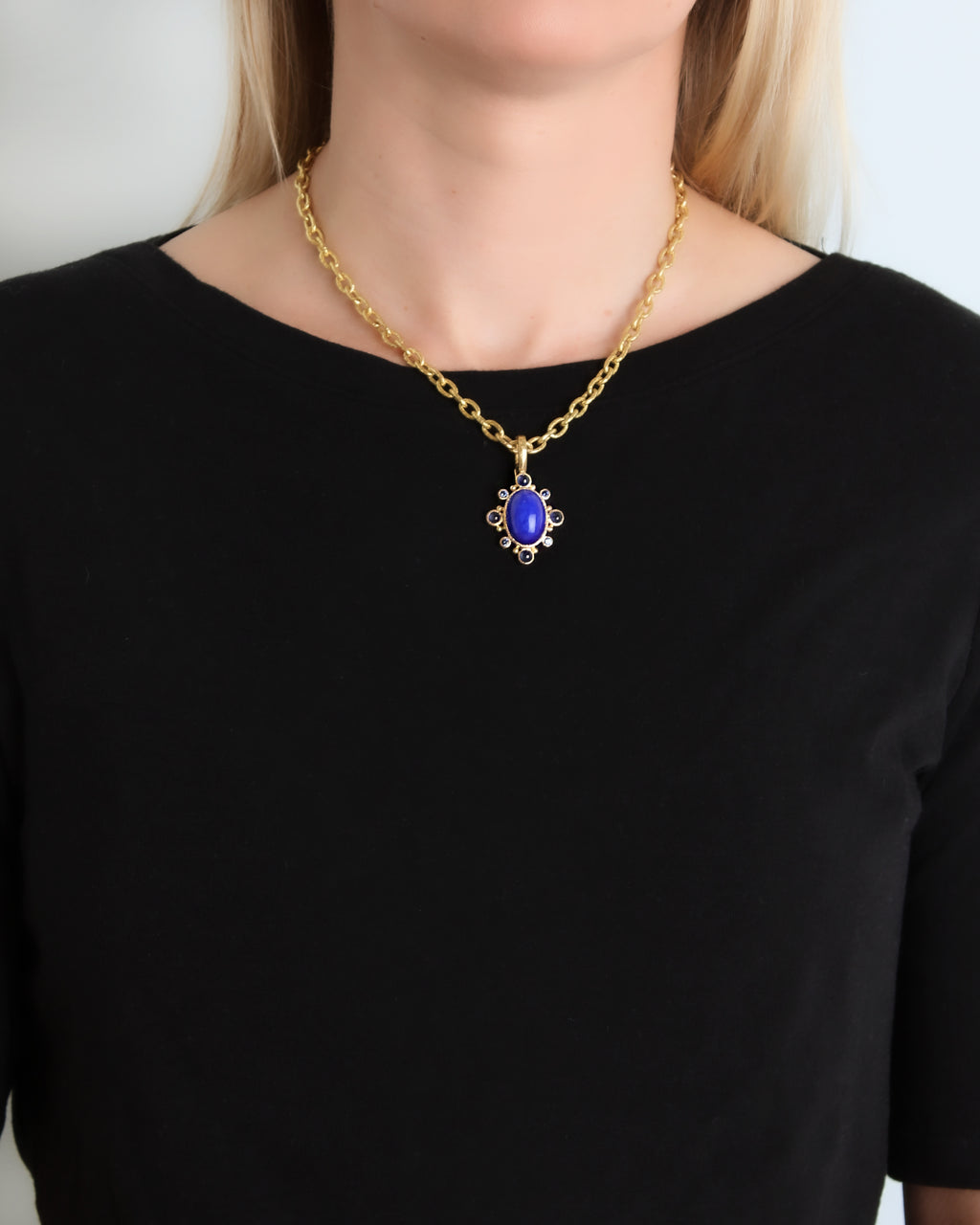 Lapis and Blue Sapphire Pendant