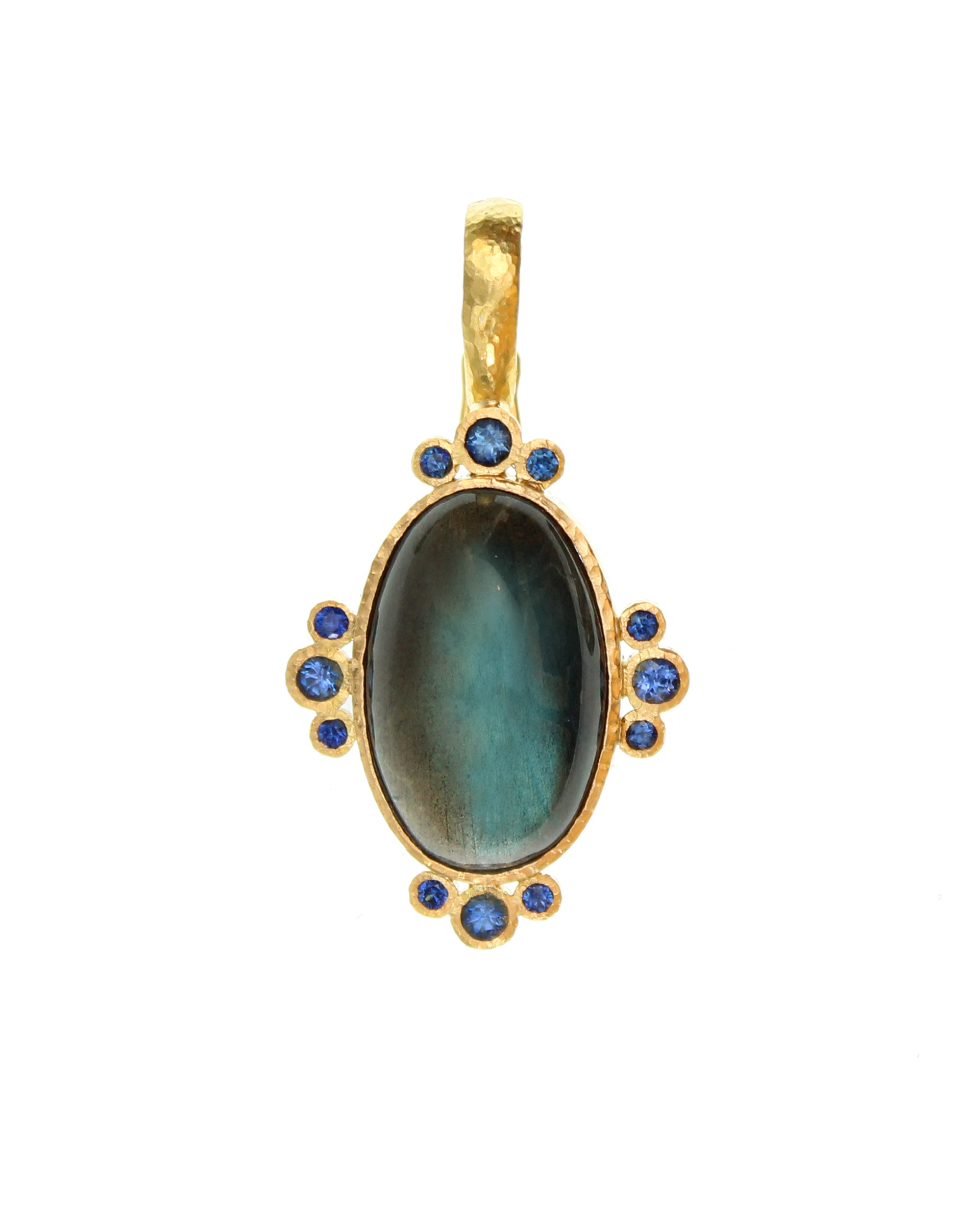 Labradorite and Blue Sapphire Pendant