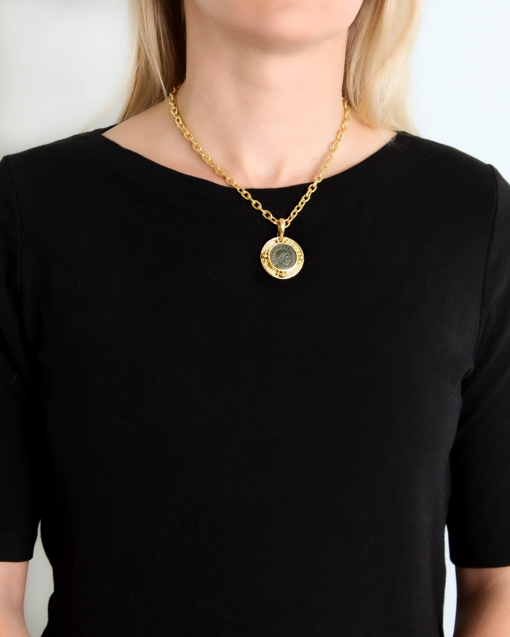 Ancient Roman Bronze Coin Pendant