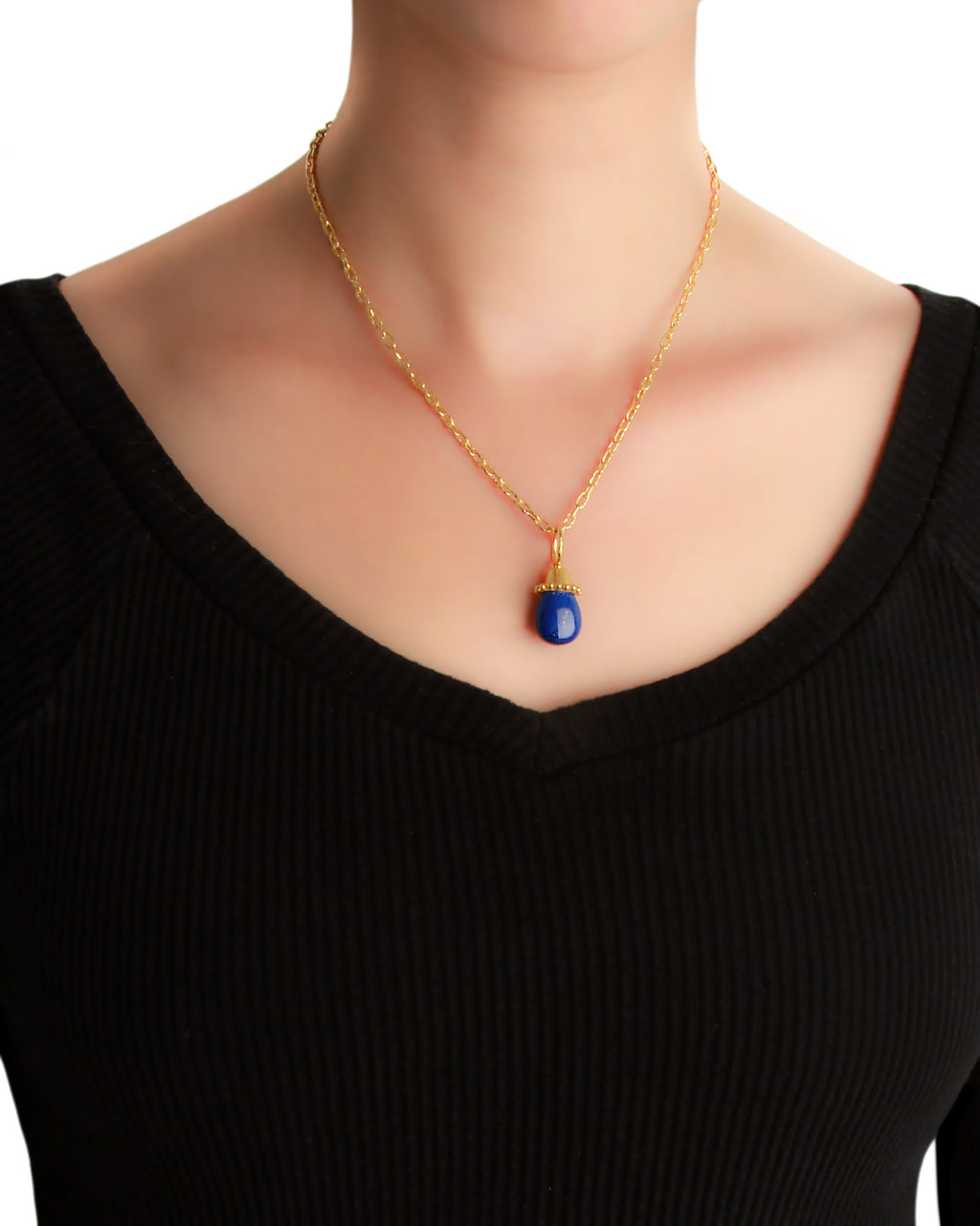 Lapis Jump Ring Pendant
