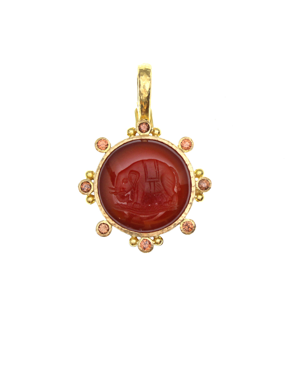 Carnelian 'Elephant' Pendant with Brown Zircon