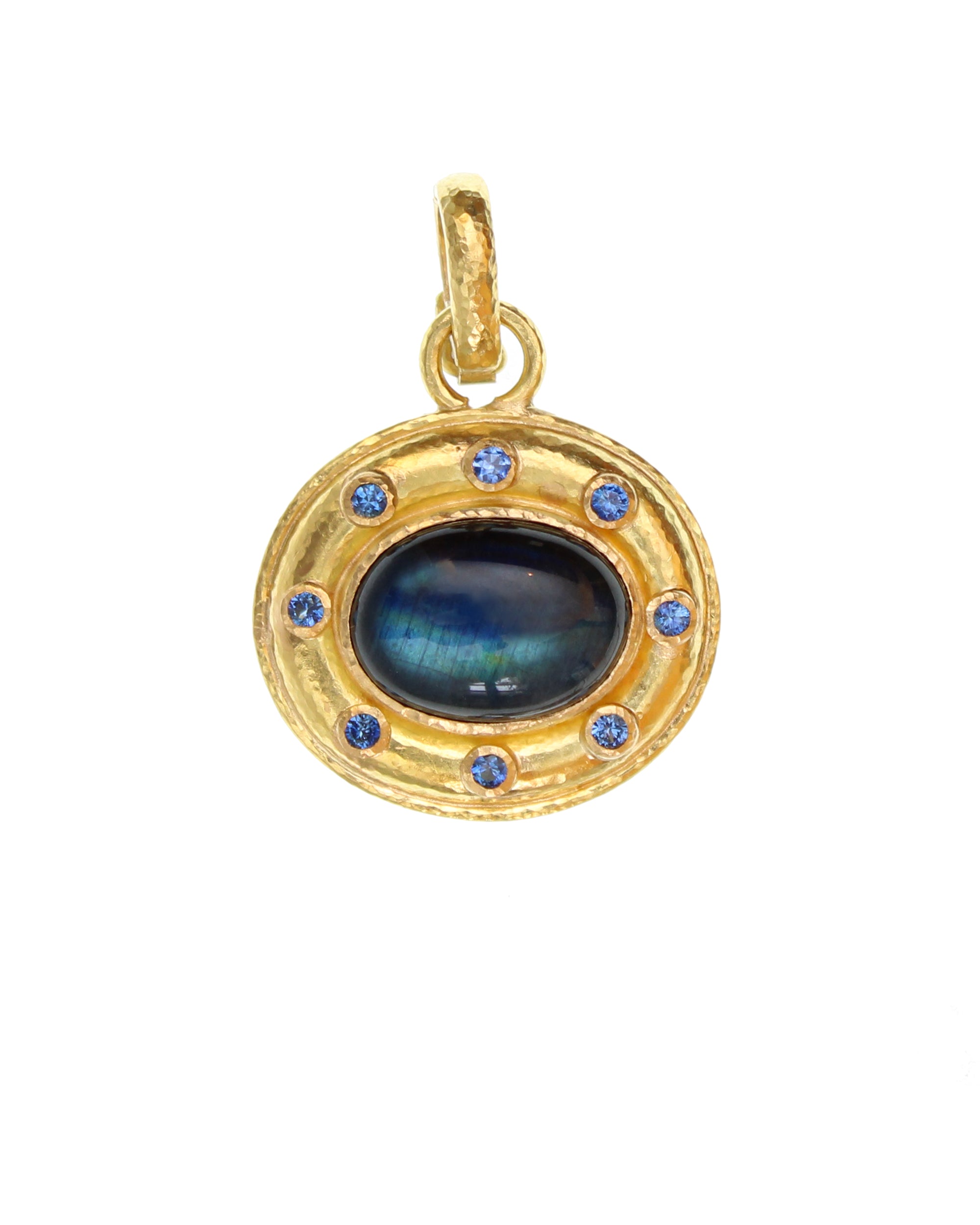 Labradorite and Blue Sapphire Pendant