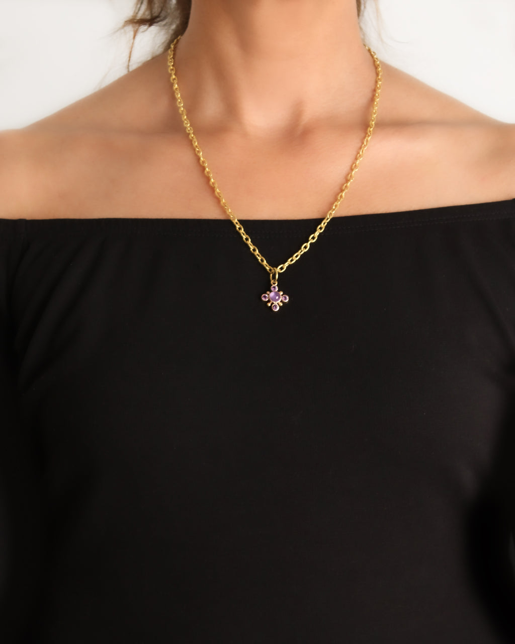 Amethyst Swinging Jump Ring Pendant