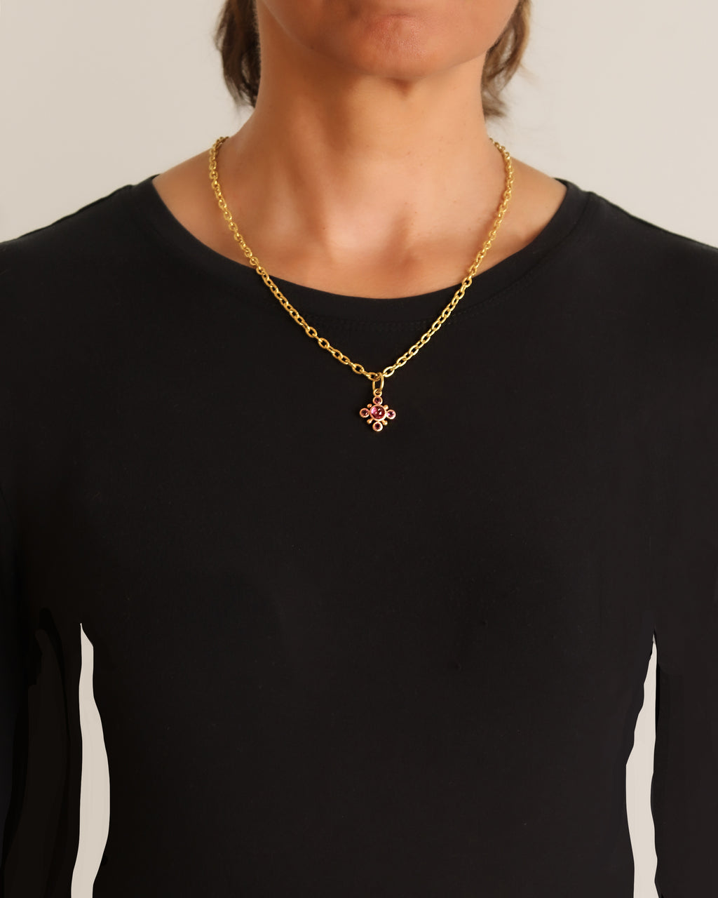 Pink Tourmaline Jump Ring Pendant