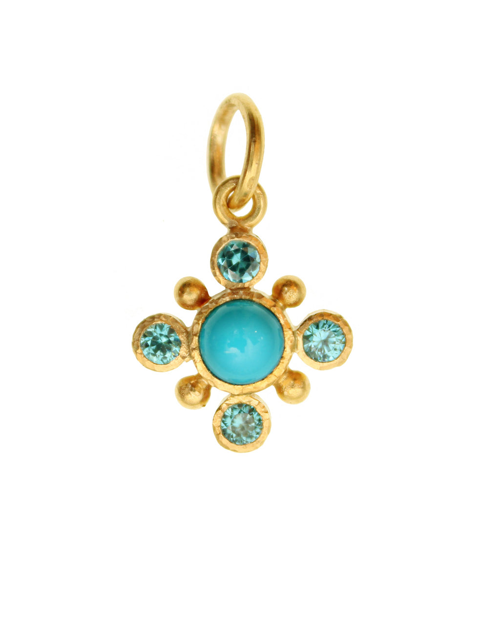 Sleeping Beauty Turquoise and Blue Zircon Pendant
