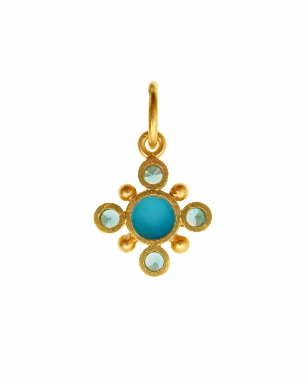 Sleeping Beauty Turquoise and Blue Zircon Pendant