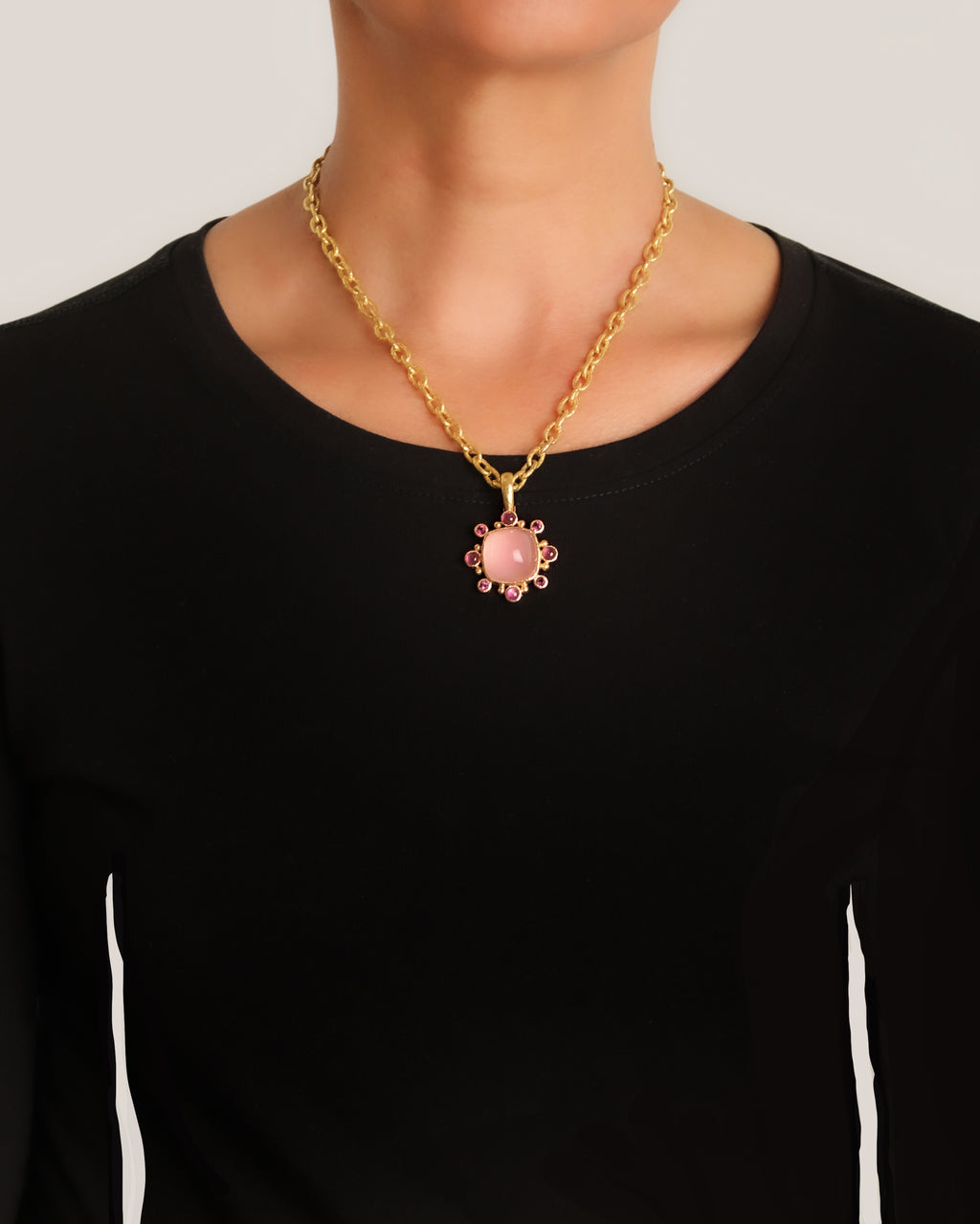 Rose Quartz and Pink Tourmaline Pendant