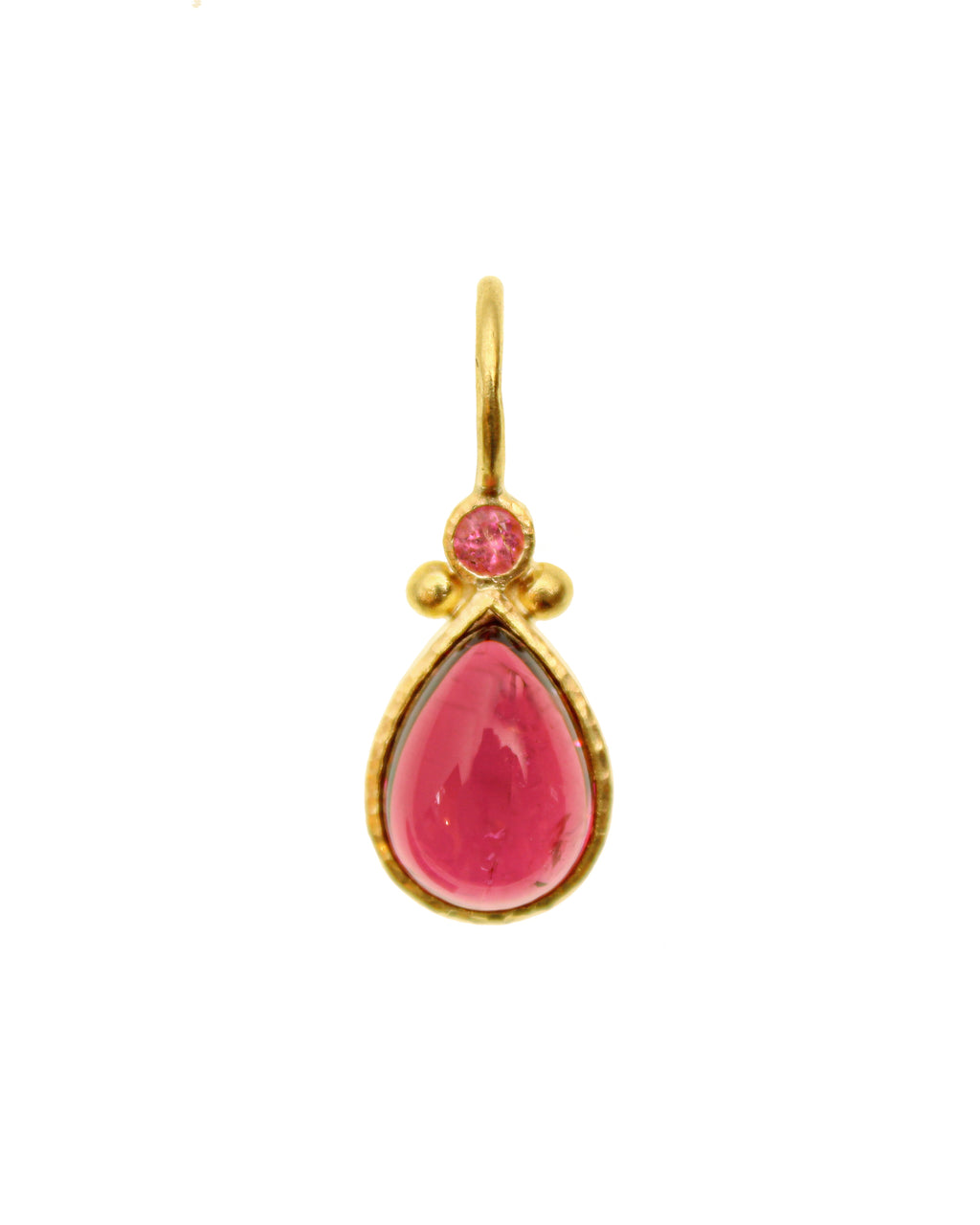 Teardrop Pink Tourmaline Jump Ring Pendant