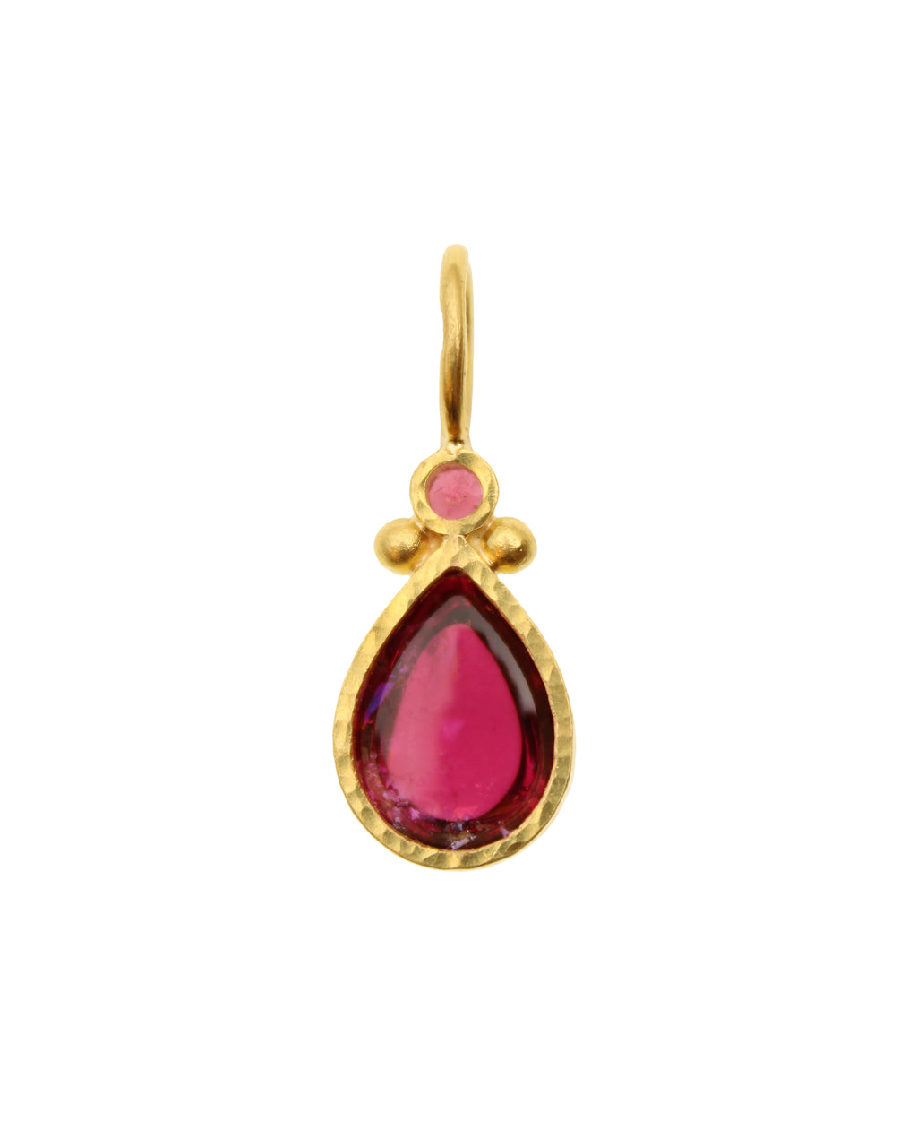 Teardrop Pink Tourmaline Jump Ring Pendant