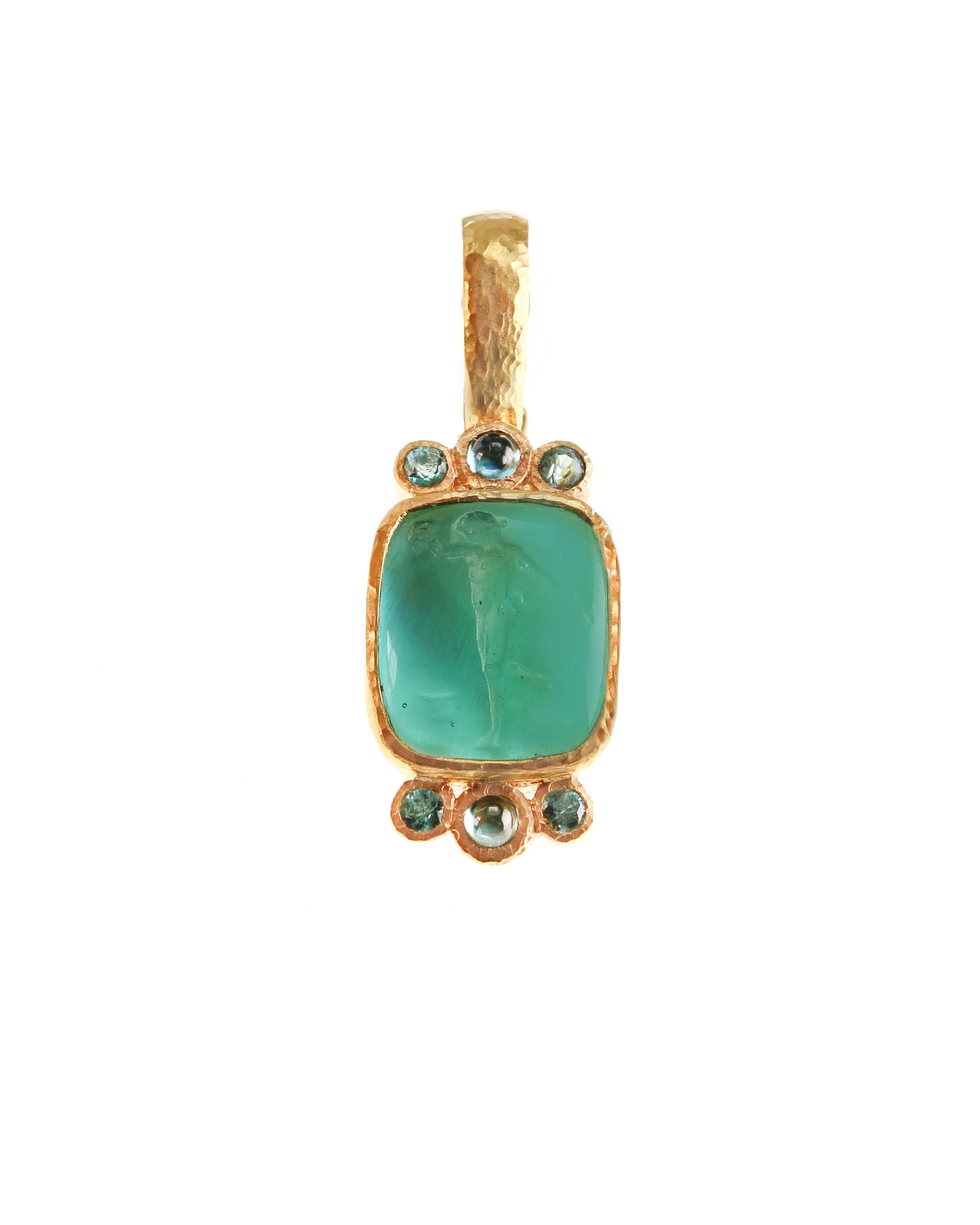 Teal 'Greek Muse' Pendant