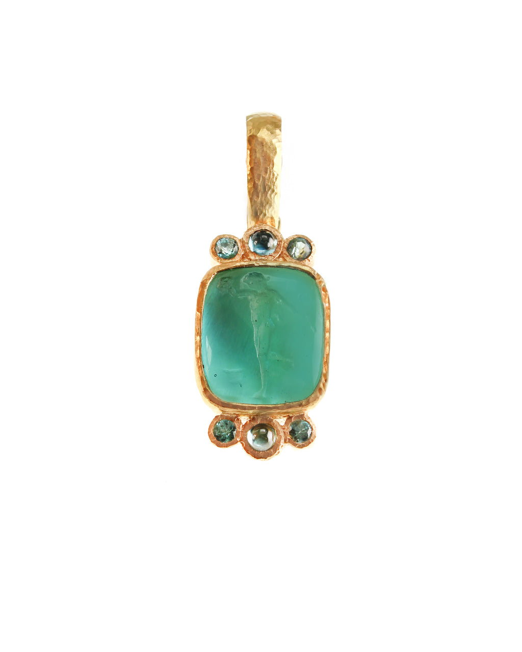 Teal 'Greek Muse' Pendant