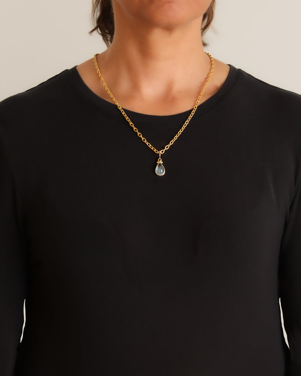 Aquamarine Jump Ring Pendant