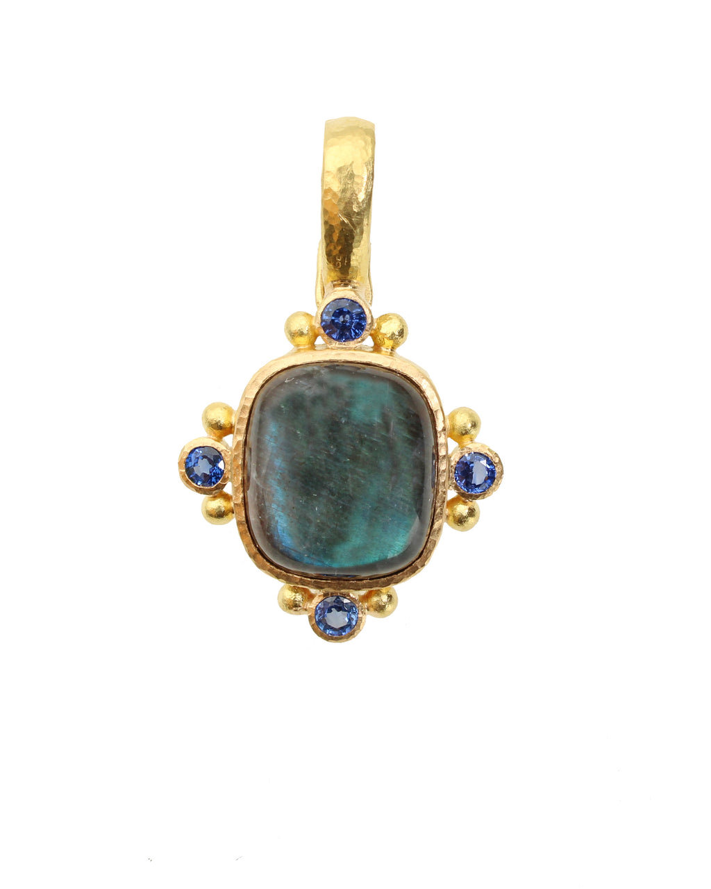Labradorite and Blue Sapphire Pendant
