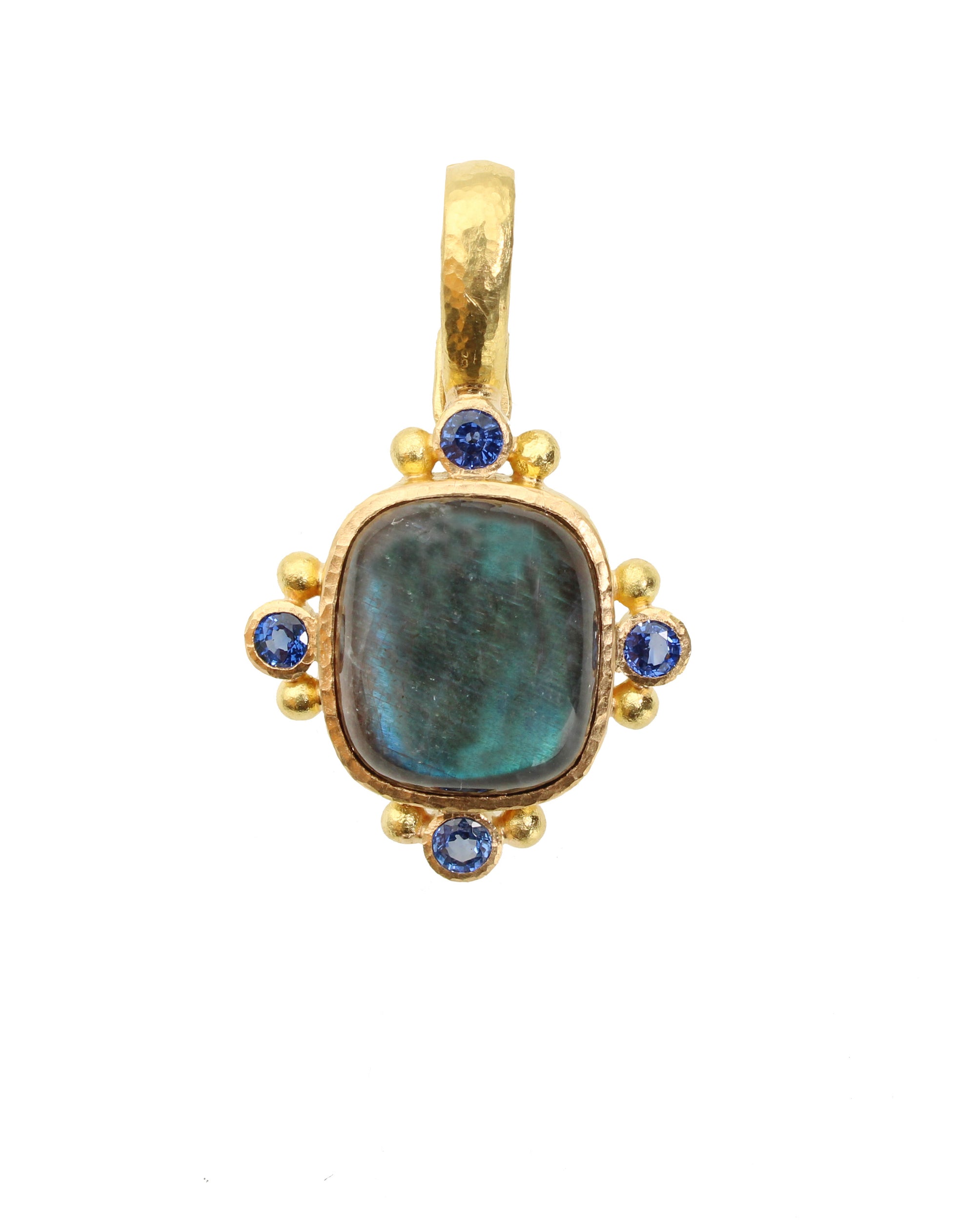 Labradorite and Blue Sapphire Pendant