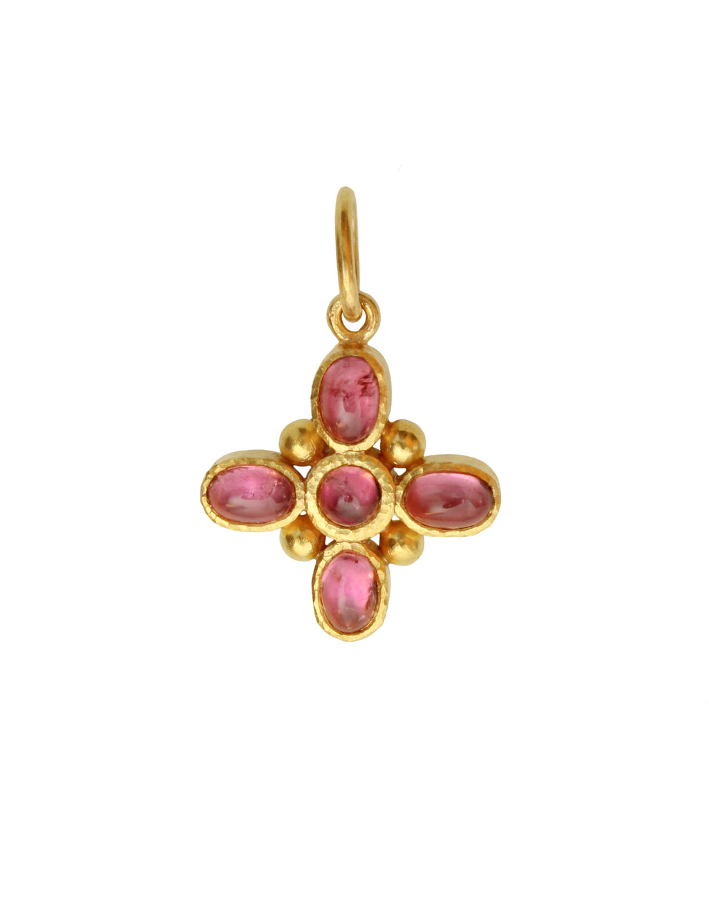 Pink Tourmaline 'Clover' Jump Ring Pendant