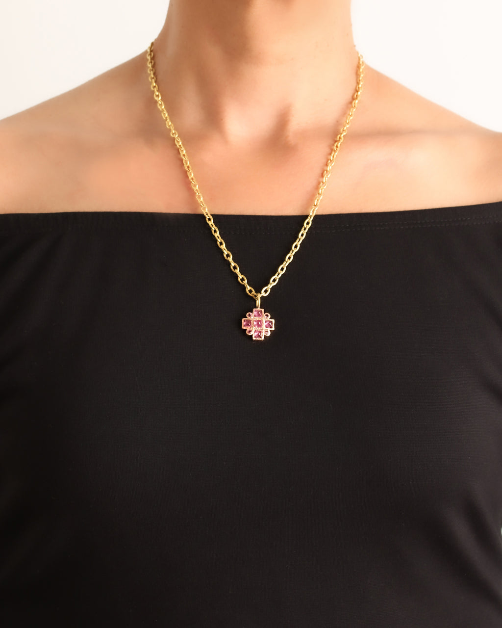 Pink Tourmaline Jump Ring Pendant