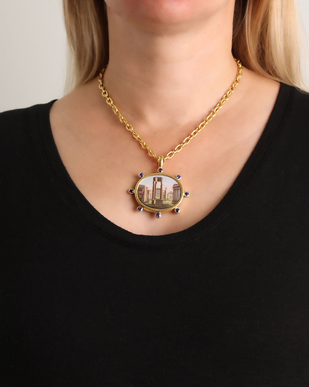 Antique Micromosaic 'Forum' Pendant