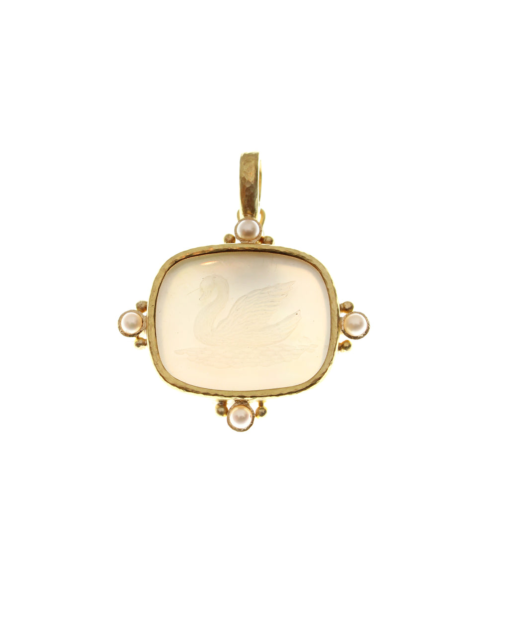 Rock Crystal 'Swan' with Pearls Pendant