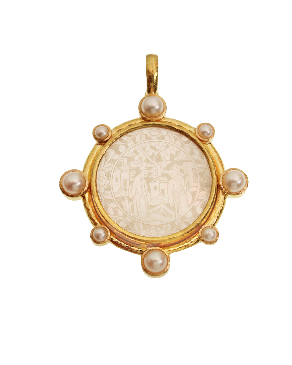 Antique Gambling Counter with Pearl Pendant