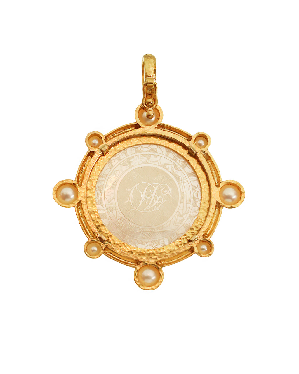 Antique Gambling Counter with Pearl Pendant