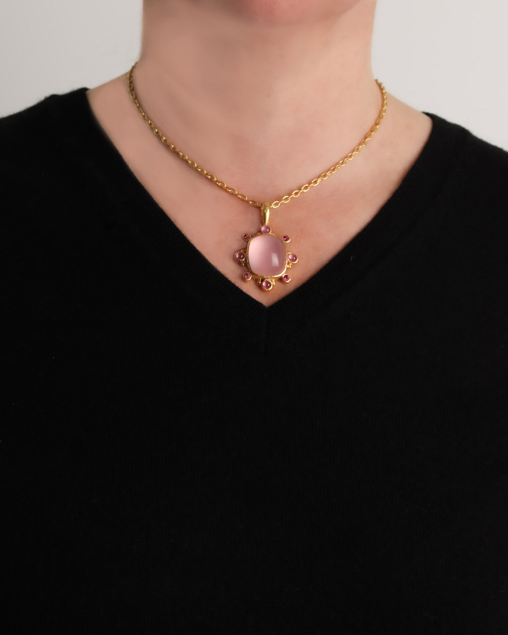 Rose Quartz and Pink Tourmaline Pendant