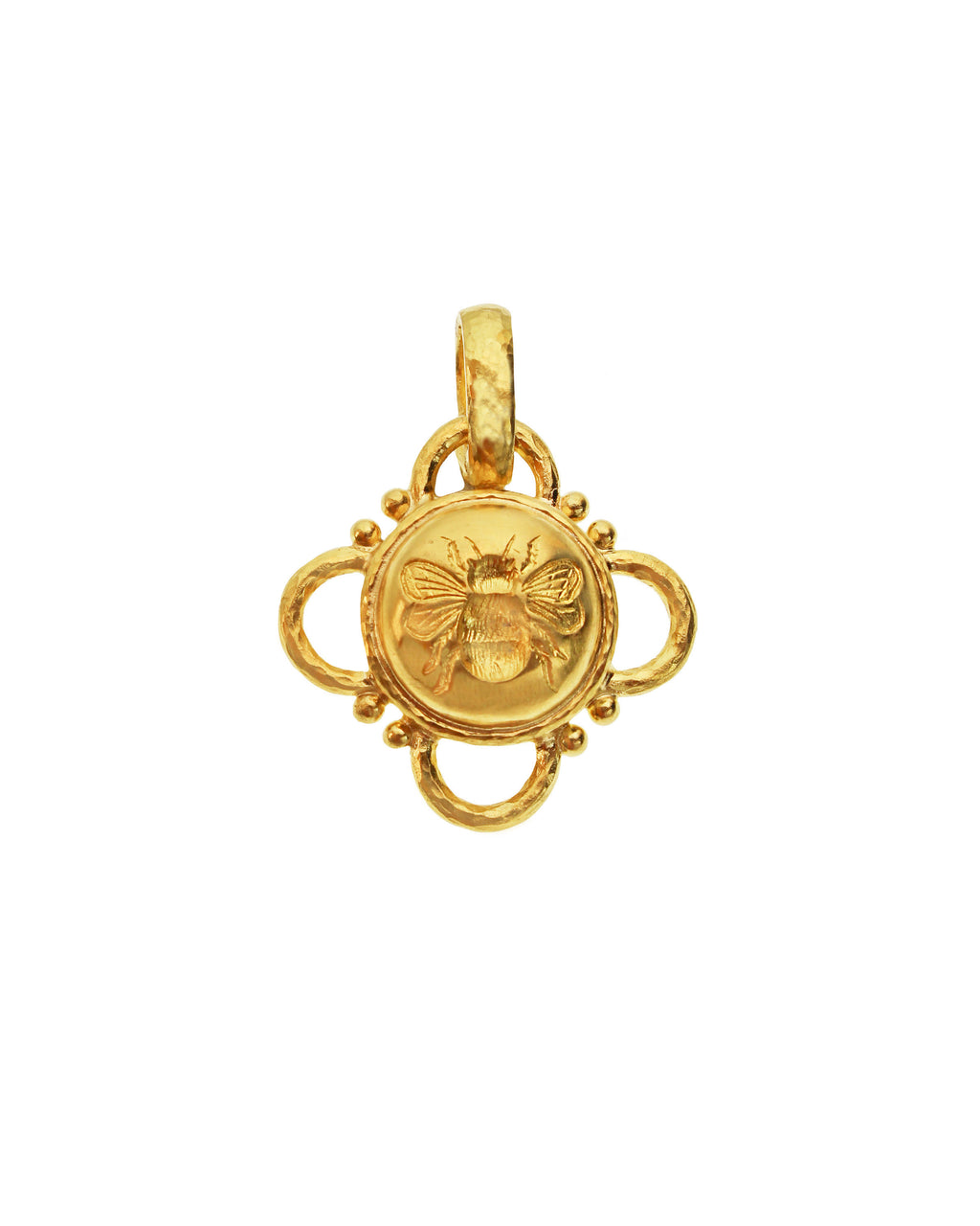 Gold 'Fat Bee' with Wire Arches Pendant