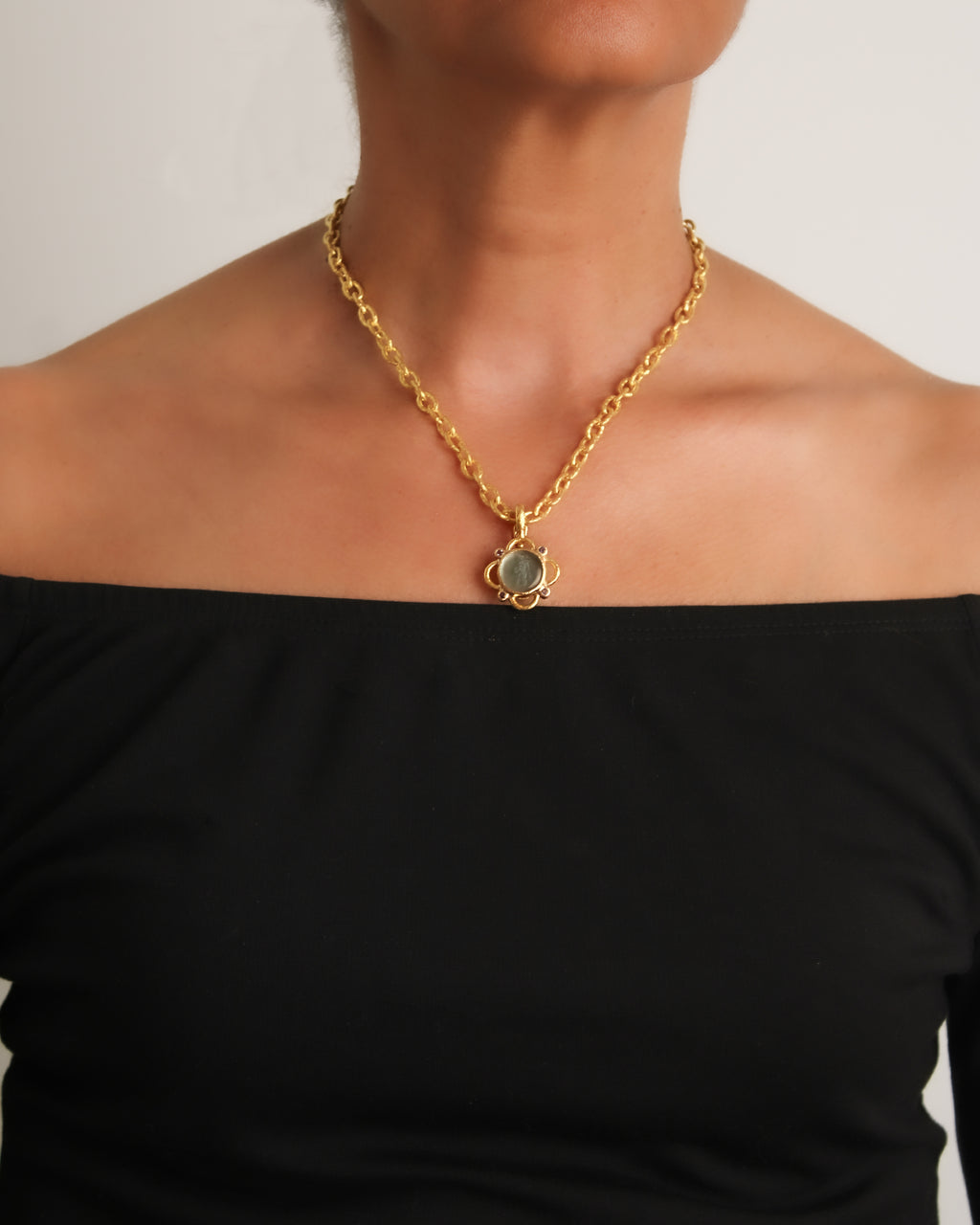 Bronze Venetian Glass 'Putto with Arrow' Pendant