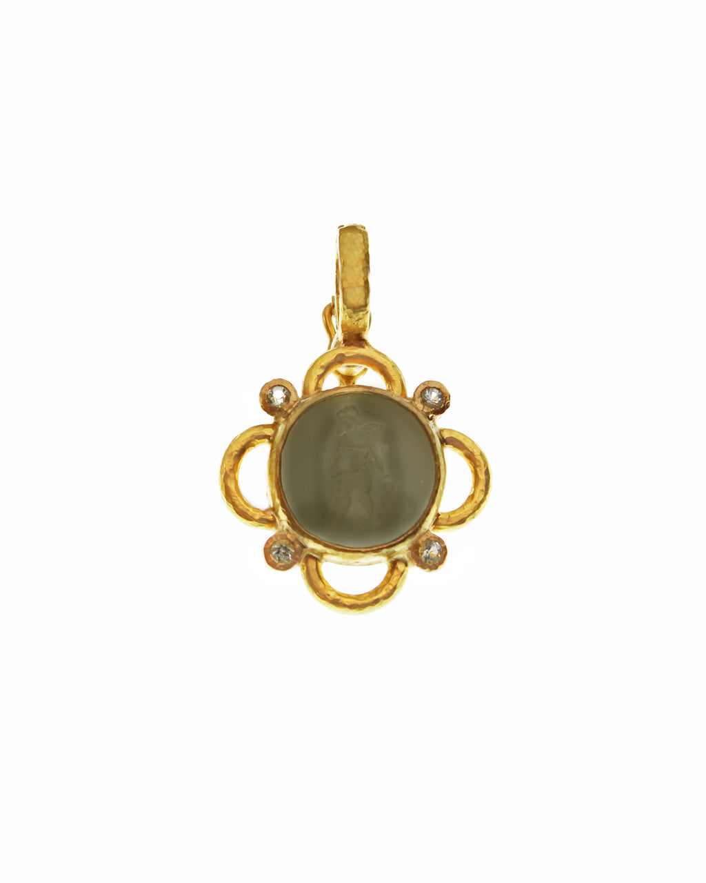 Smoke Venetian Glass 'Putto with Arrow' Pendant