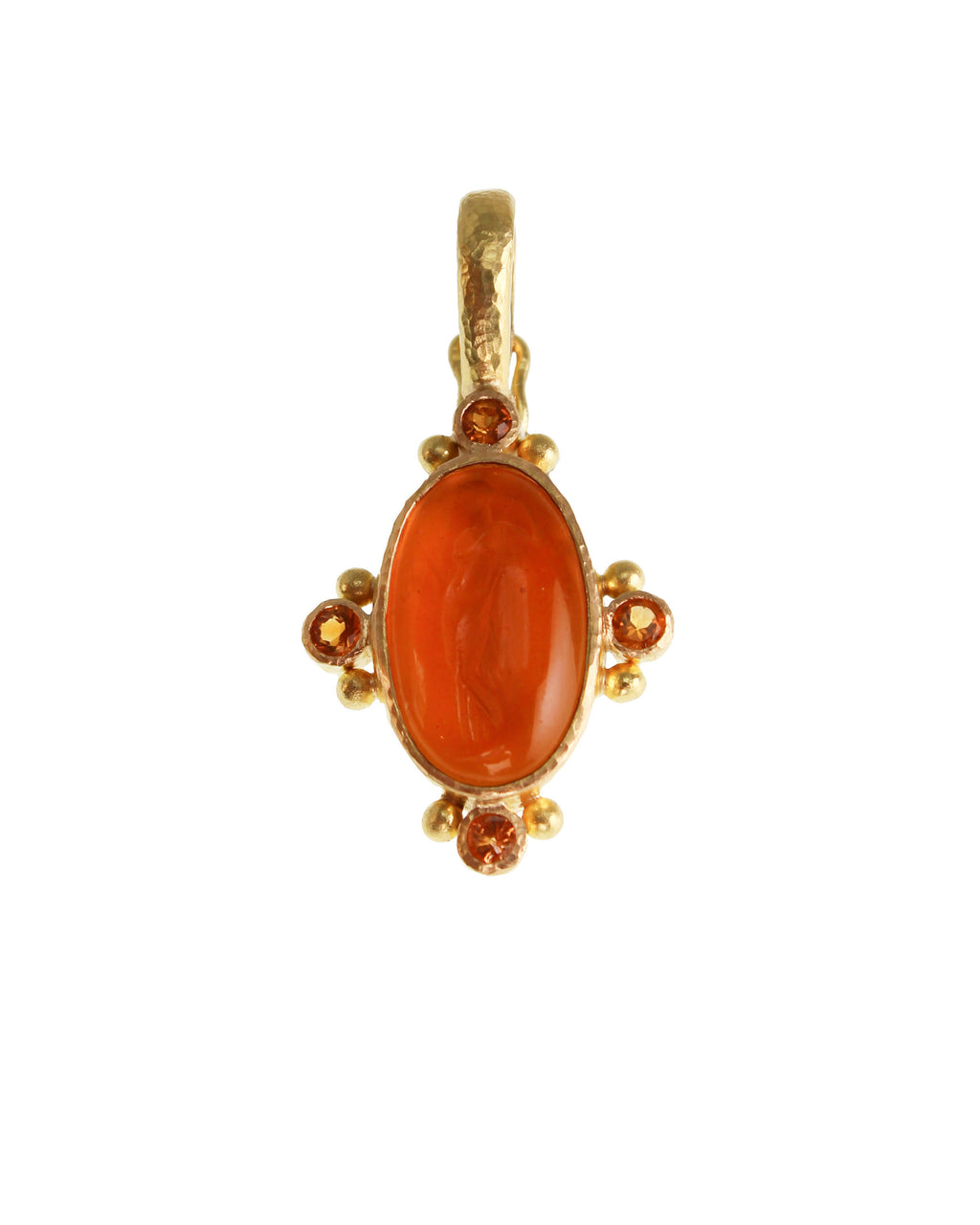 Amber Venetian Glass 'Standing Goddess' Pendant