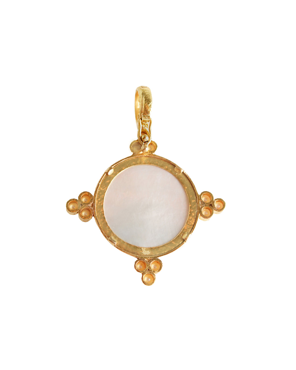 Light Aqua 'Cupid Riding Lion' with Pearl Pendant