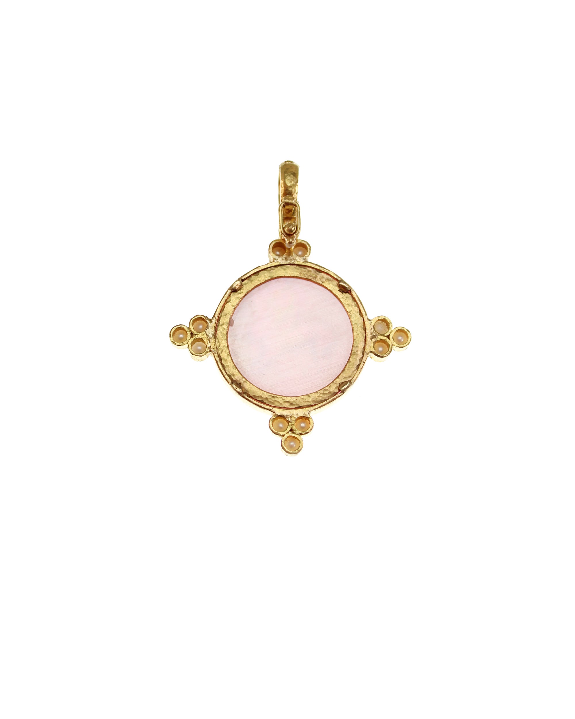 Pink Venetian Glass 'Cupid Riding Lion' Pendant