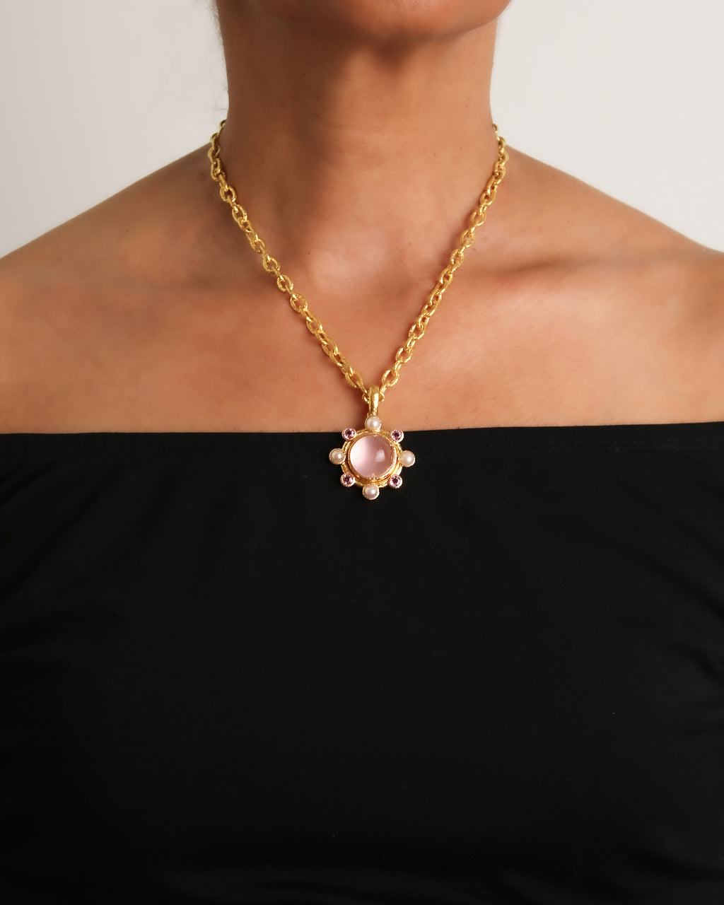 Rose Quartz and Pink Sapphire Pendant