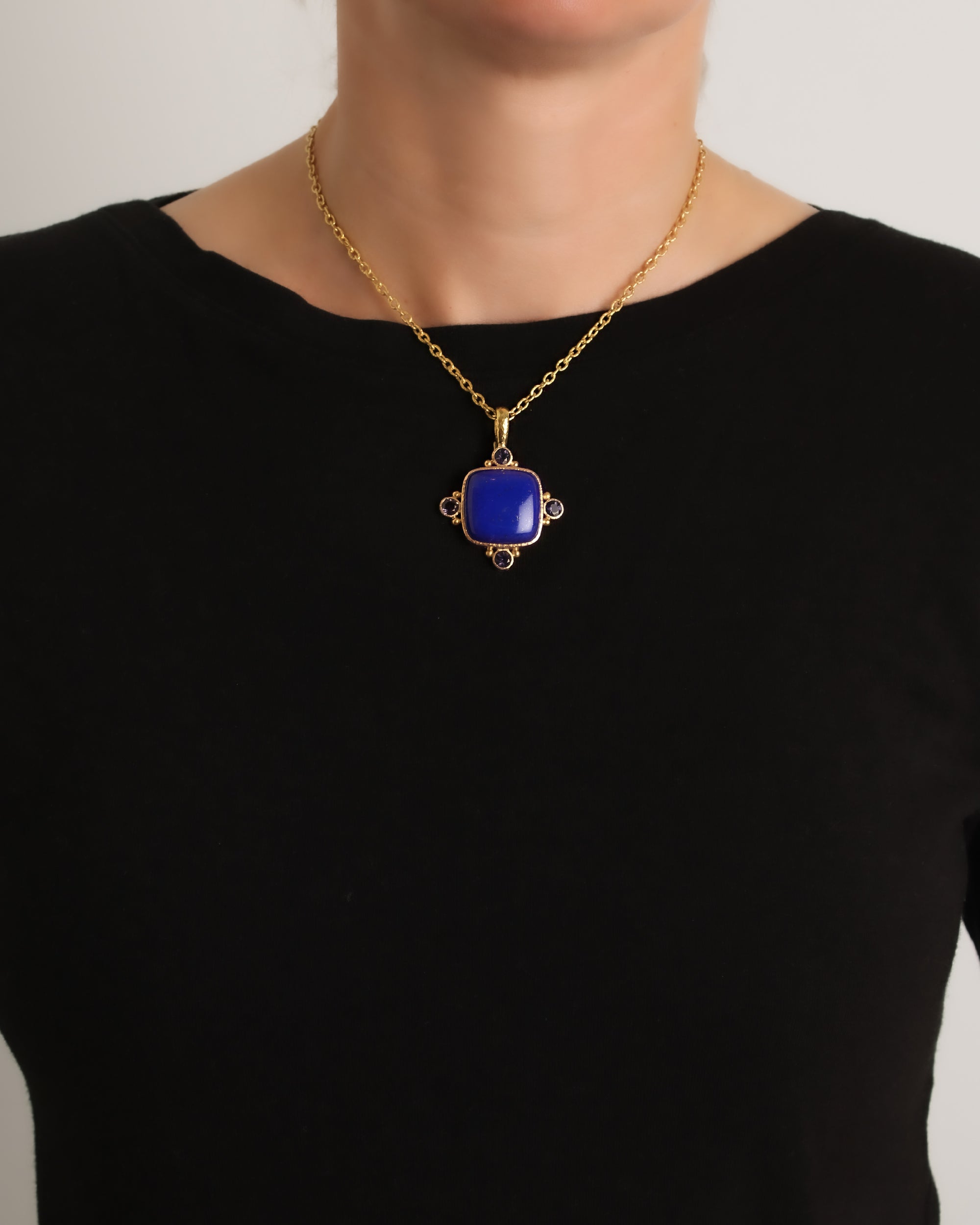 Lapis and Iolite Pendant