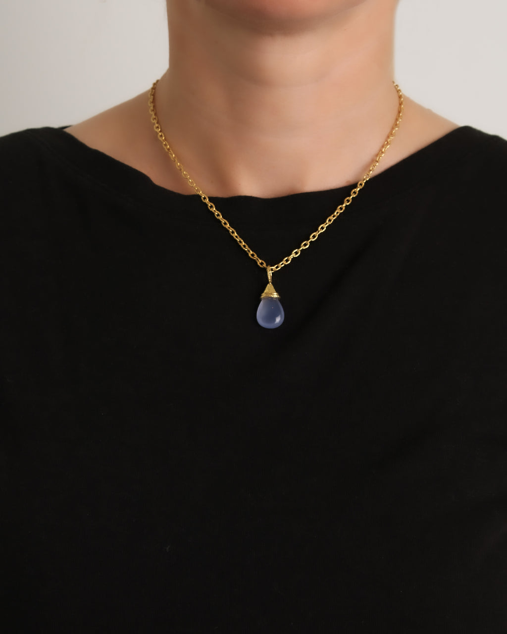 Blue Chalcedony Pendant with Jump Ring