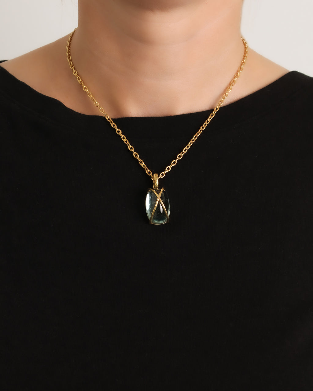 Caged Green Beryl Pendant