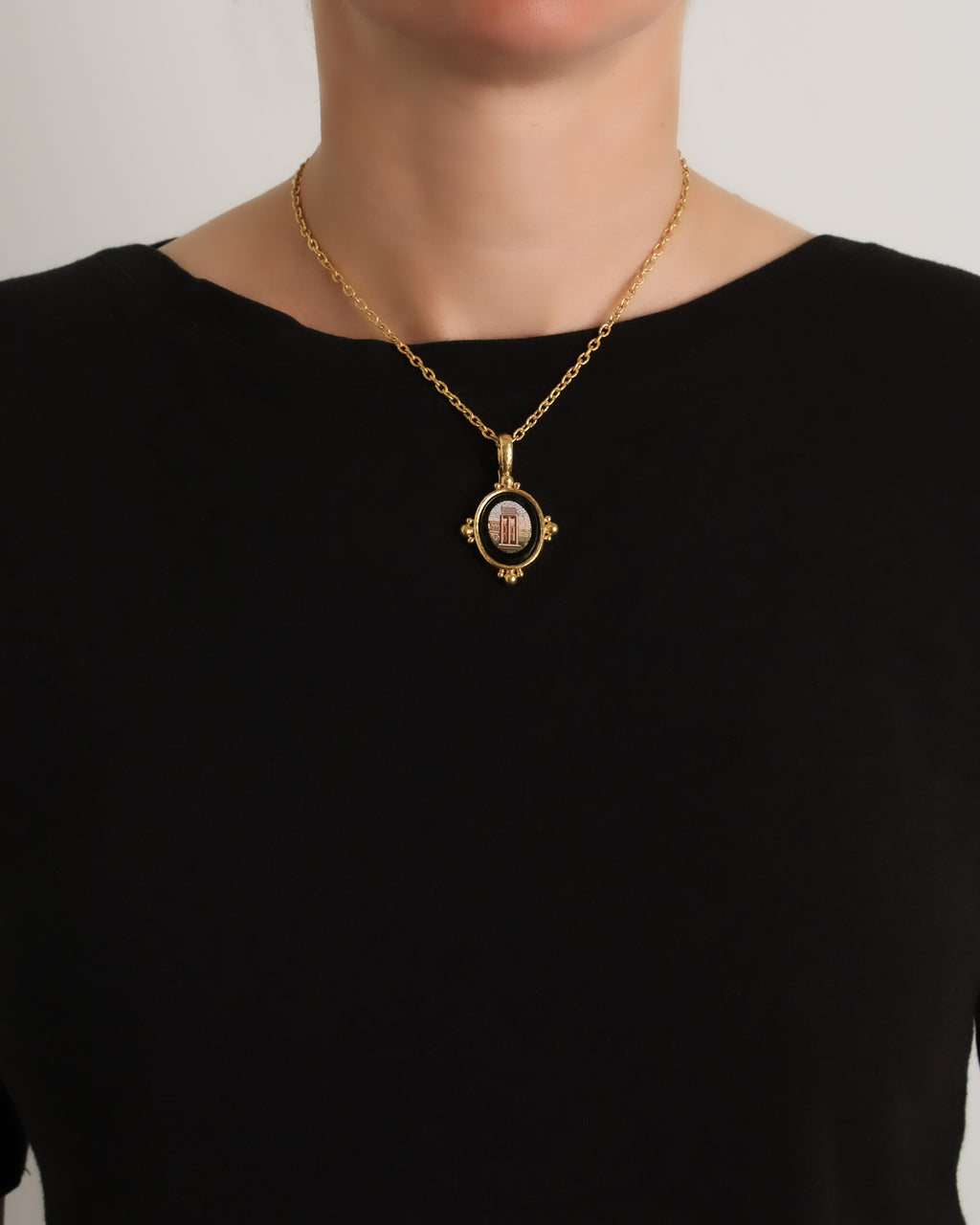 Antique Micromosaic 'Forum' Pendant