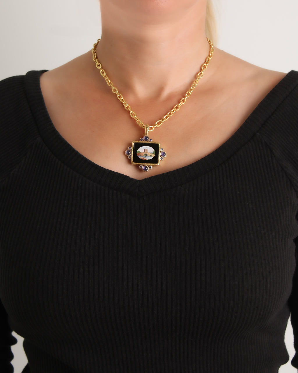 Antique Micromosaic 'Ponte Salario' Pendant