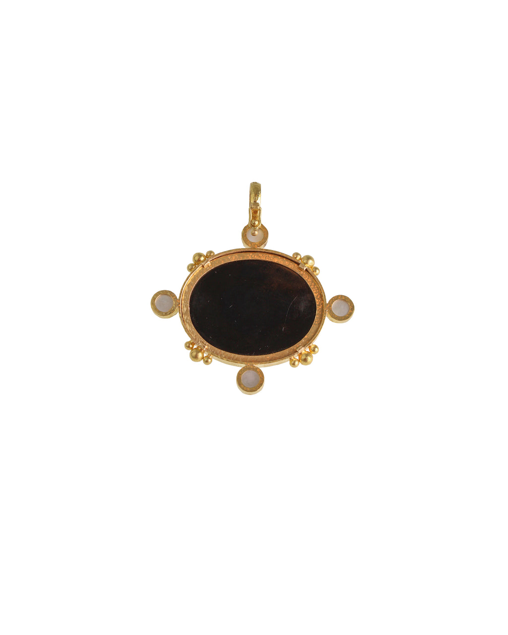 Antique Micromosaic and Aquamarine Pendant