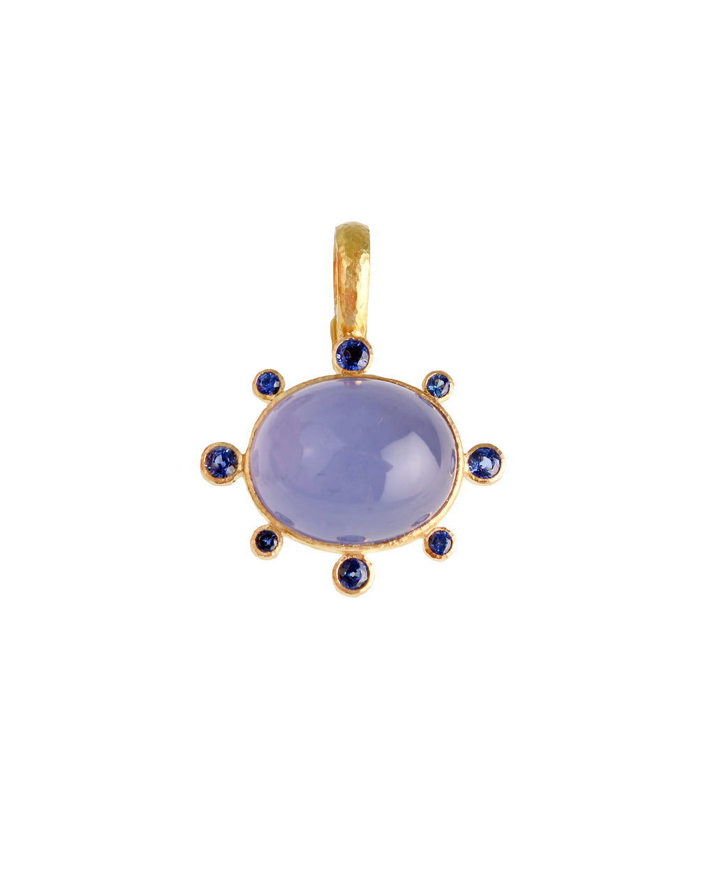 Blue Chalcedony and Blue Sapphire Pendant