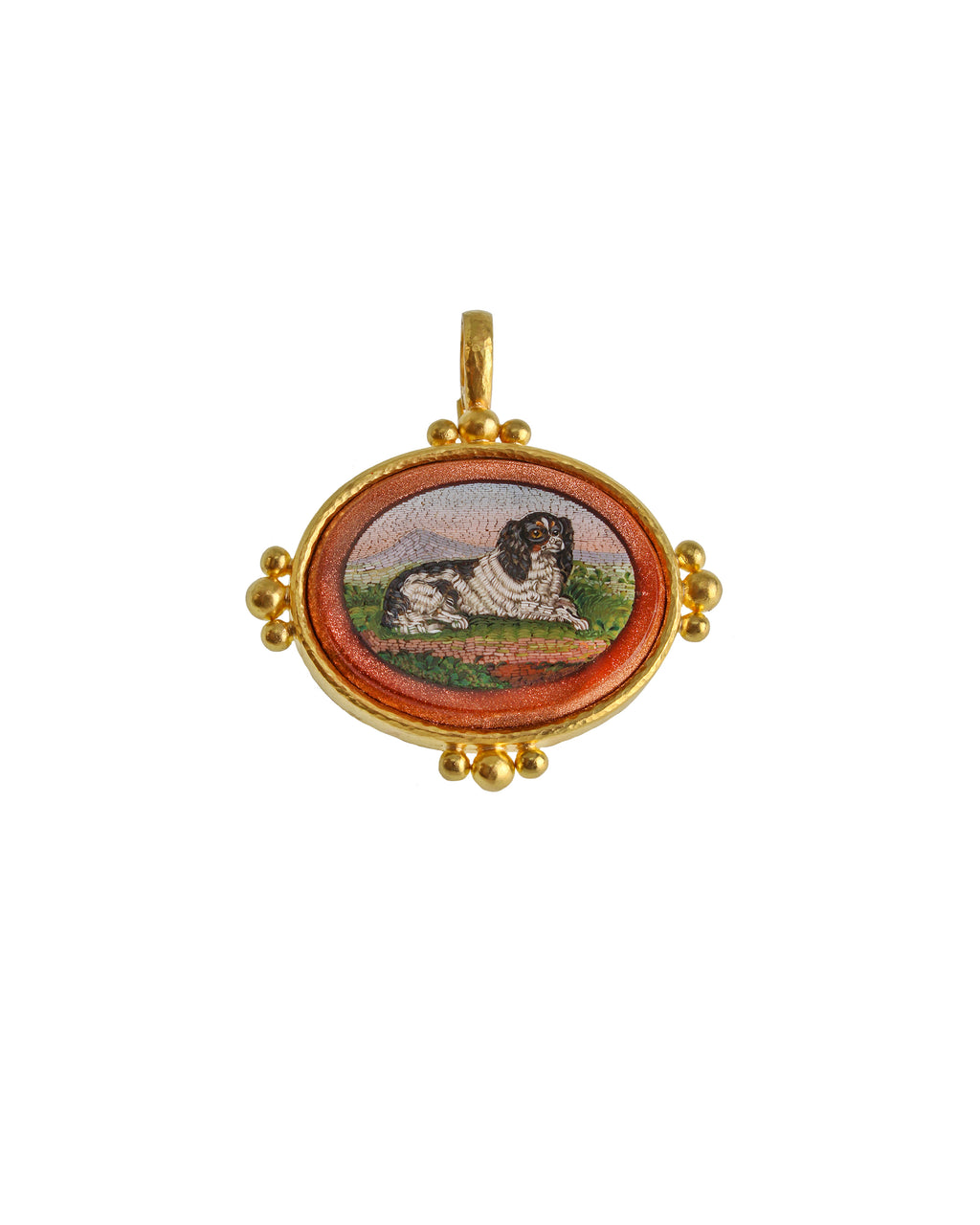 19th Century ''Spaniel' Micromosaic Pendant