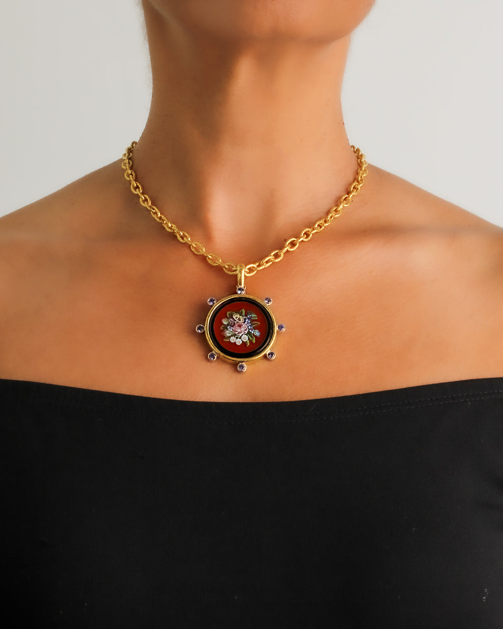 19th century micromosaic pendant