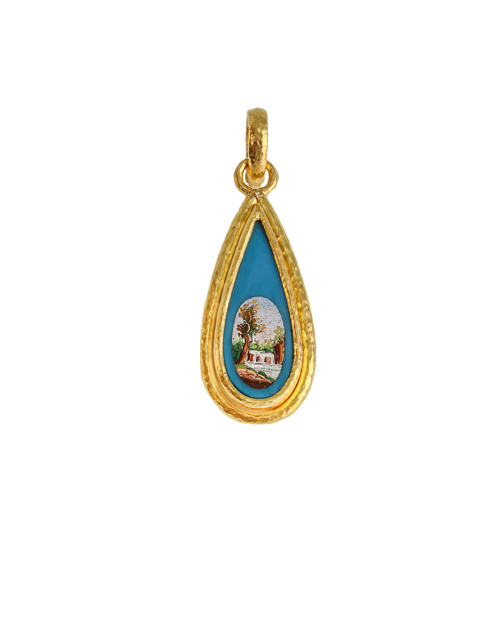 19th century Micromosaic 'Tear Drop' Pendant