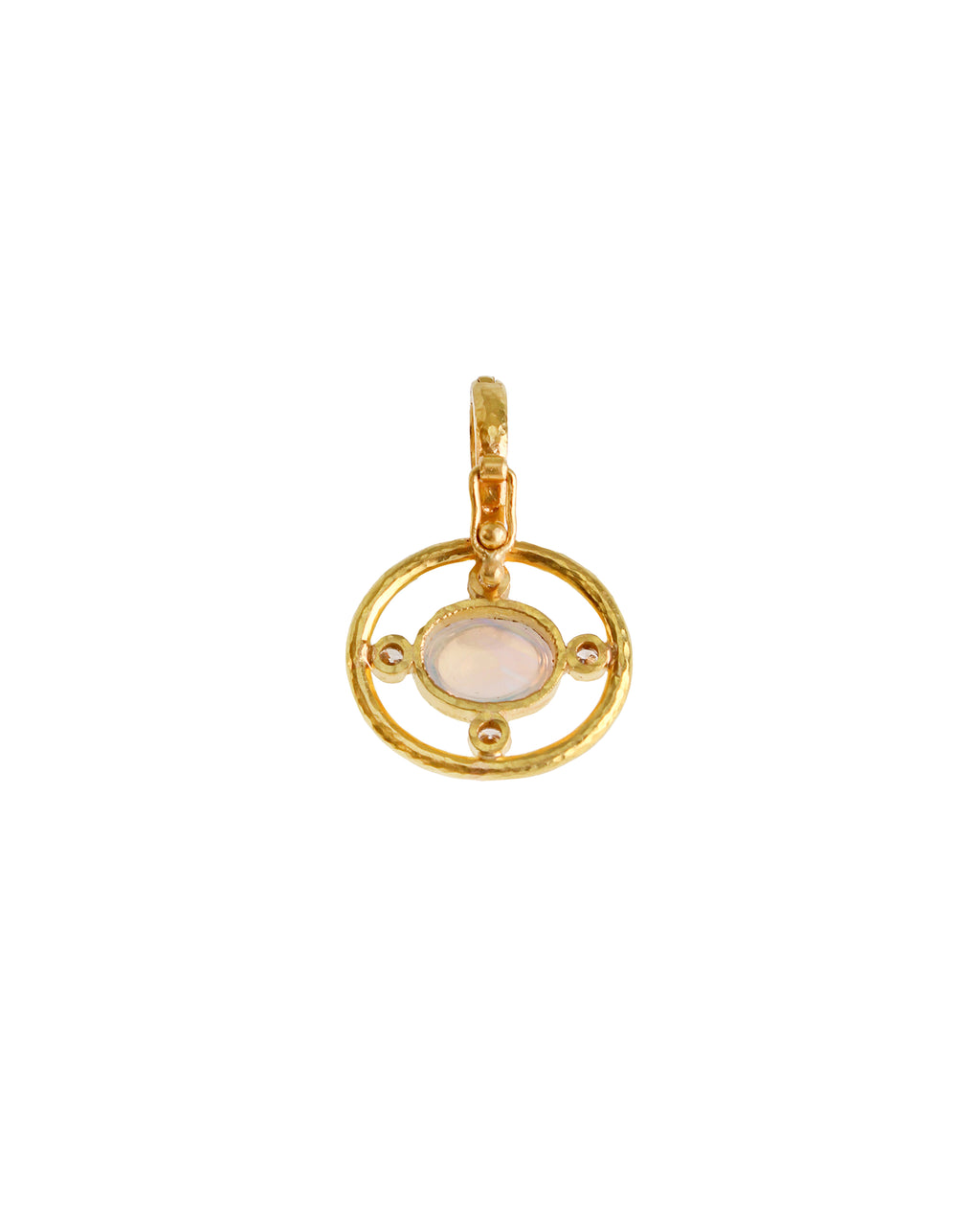 Moonstone and Diamond Open Tube Pendant