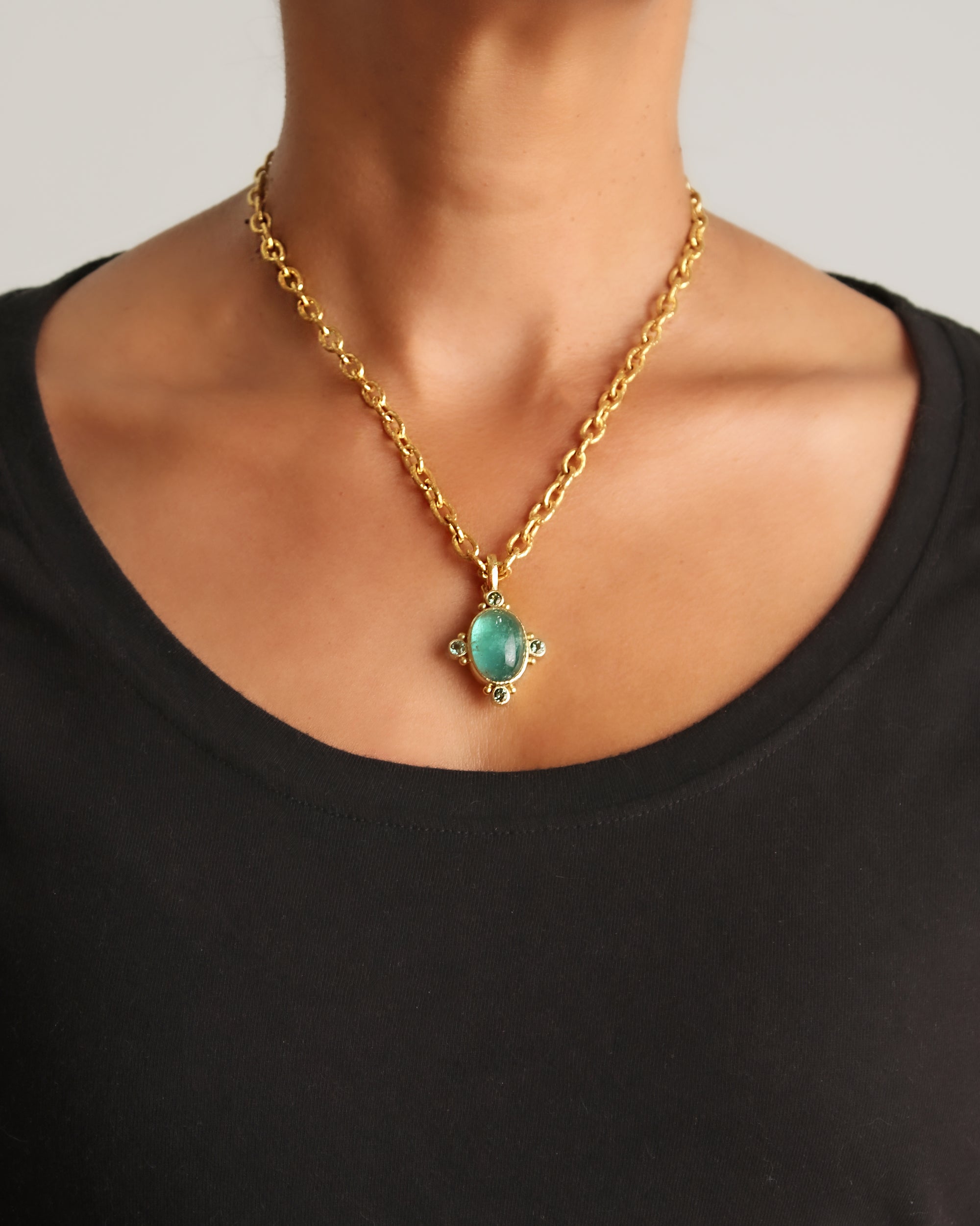 Blue-Green Tourmaline Pendant