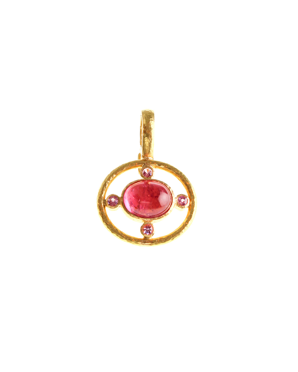 Pink Tourmaline in Open Tube Pendant