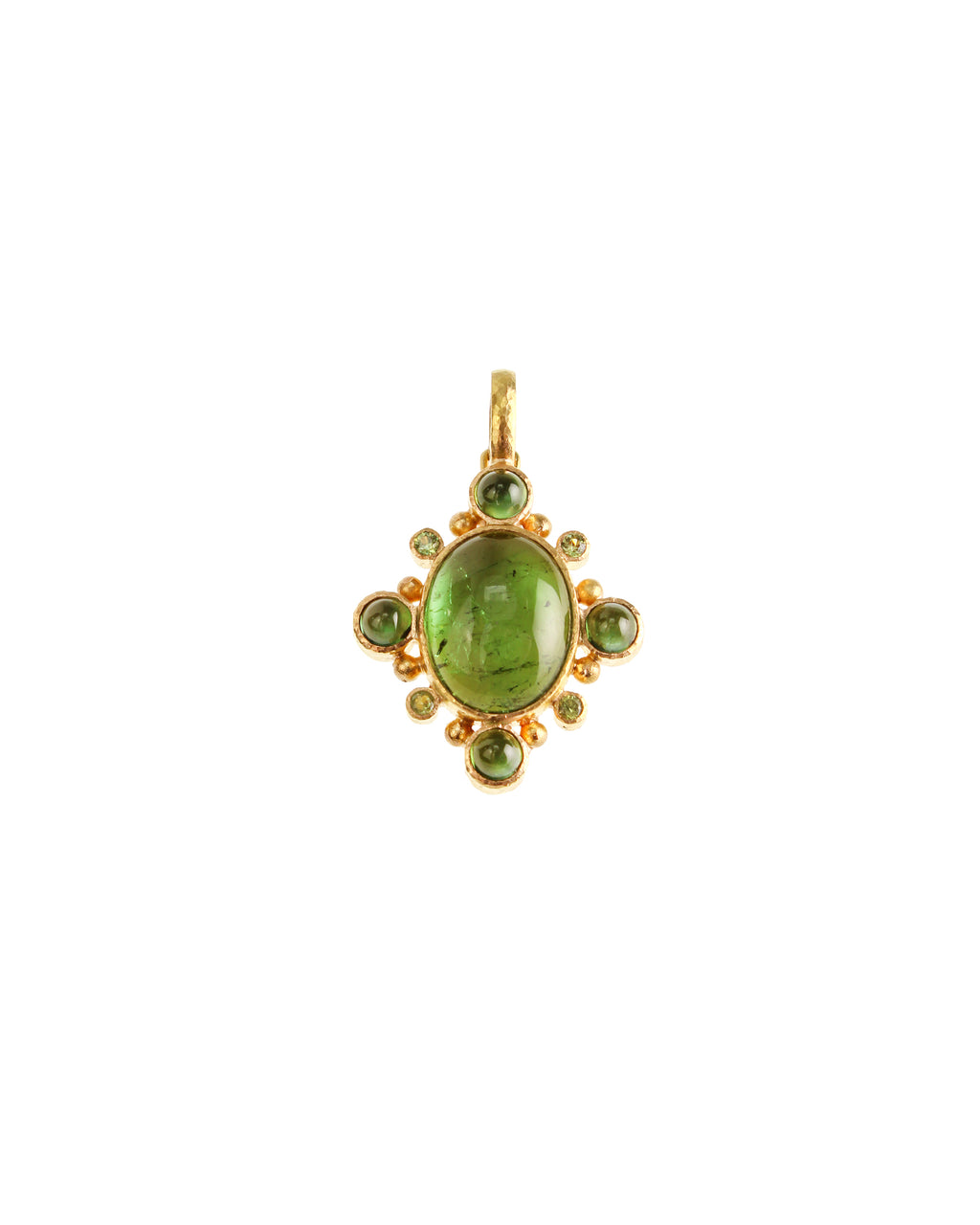 Green Tourmaline and Demantoid Garnet Pendant