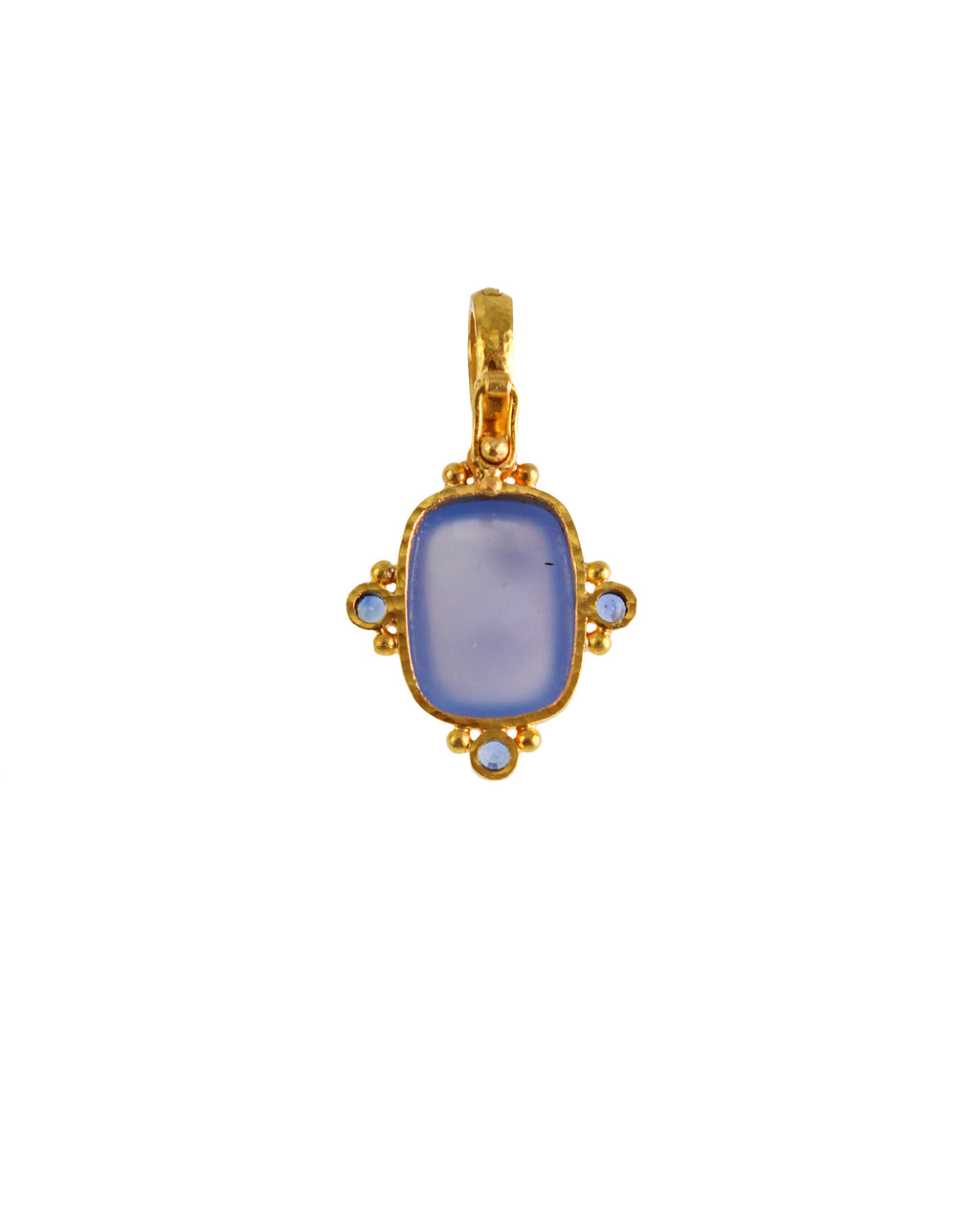 Blue Chalcedony and Blue Sapphire Pendant