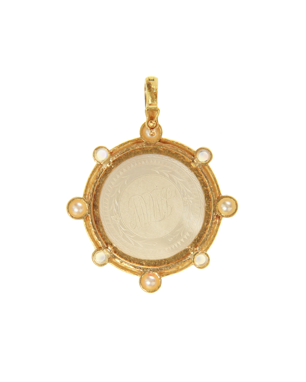 Gambling Counter, Moonstone and Pearl Pendant